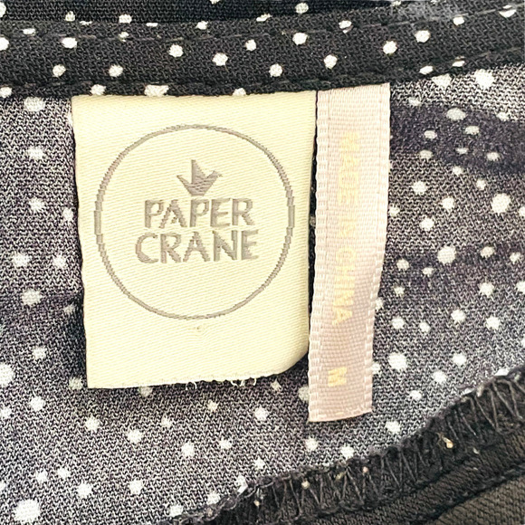 🍀 Paper Crane Women's Black White Polka Dot Halter Neck Fit & Flare Dress Size M - Picture 8 of 10